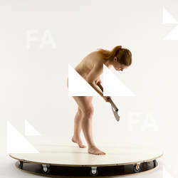 Nude Woman White Standing poses - ALL Slim Standing poses - bend over long brown Fighting with axe Standard Photoshoot Pinup