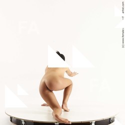 Nude Woman White Kneeling poses - ALL Slim Kneeling poses - on one knee long black Standard Photoshoot Pinup