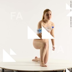 Underwear Woman White Kneeling poses - ALL Average Kneeling poses - on one knee long brown Standard Photoshoot Pinup