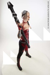 Fighting with gun Woman White Standing poses - ALL Slim long blond Standing poses - simple Standard Photoshoot Academic