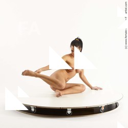 Nude Woman White Kneeling poses - ALL Slim Kneeling poses - on one knee long brown Standard Photoshoot Pinup