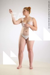 Underwear Woman White Standing poses - ALL long blond Standing poses - simple Standard Photoshoot Chubby Academic