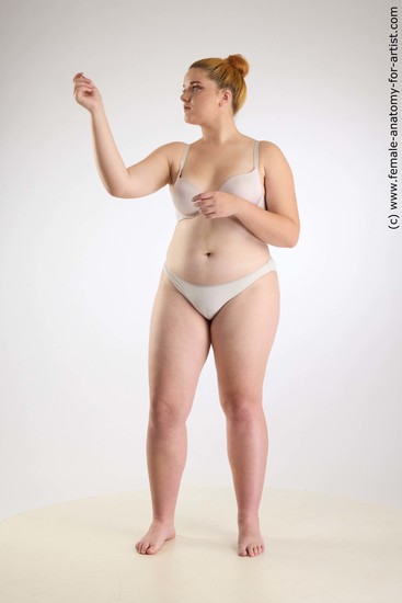 Underwear Woman White Standing poses - ALL long blond Standing poses - simple Standard Photoshoot Chubby Academic
