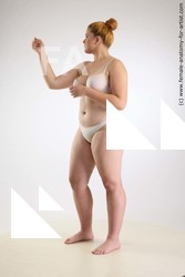Underwear Woman White Standing poses - ALL long blond Standing poses - simple Standard Photoshoot Chubby Academic
