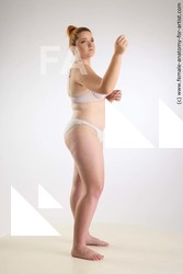 Underwear Woman White Standing poses - ALL long blond Standing poses - simple Standard Photoshoot Chubby Academic