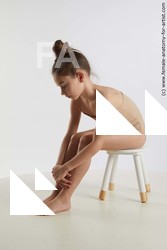 Underwear Woman White Sitting poses - ALL Slim long brown Sitting poses - simple Standard Photoshoot  Academic