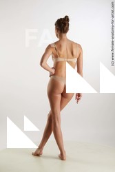 Underwear Woman White Standing poses - ALL Slim long brown Standing poses - simple Standard Photoshoot Academic
