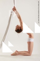 Nude Woman White Kneeling poses - ALL Slim Kneeling poses - on both knees medium brown Standard Photoshoot Pinup