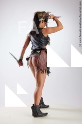 Casual Fighting with knife Woman White Standing poses - ALL Slim long brown Standing poses - simple Standard Photoshoot Academic