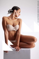 Underwear Woman White Sitting poses - ALL Slim long brown Sitting poses - simple Standard Photoshoot Academic