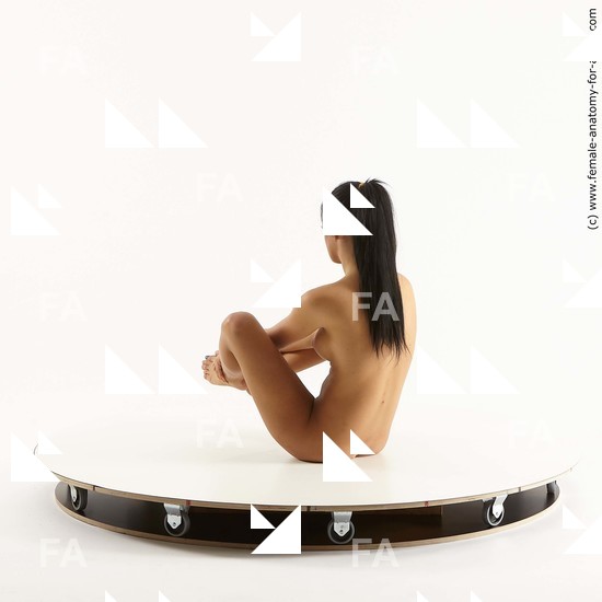 Nude Woman White Sitting poses - ALL Slim long brown Sitting poses - simple Standard Photoshoot Pinup