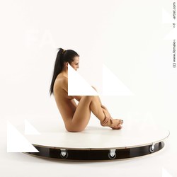 Nude Woman White Sitting poses - ALL Slim long brown Sitting poses - simple Standard Photoshoot Pinup