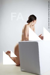 Underwear Woman White Kneeling poses - ALL Slim Kneeling poses - on both knees long brown Standard Photoshoot Academic