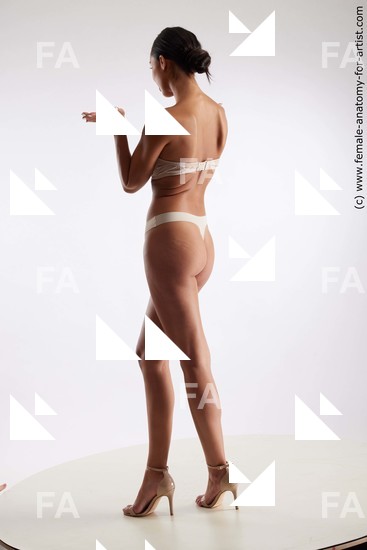 Underwear Woman White Standing poses - ALL Slim long brown Standing poses - simple Standard Photoshoot Academic