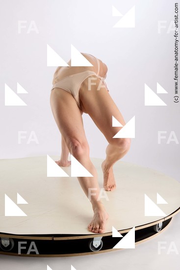 Underwear Woman White Laying poses - ALL Athletic Laying poses - on back long brown Standard Photoshoot Academic