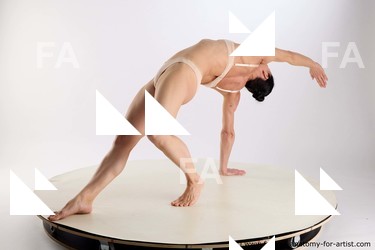 Underwear Woman White Laying poses - ALL Athletic Laying poses - on back long brown Standard Photoshoot Academic