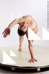 Underwear Woman White Laying poses - ALL Athletic Laying poses - on back long brown Standard Photoshoot Academic