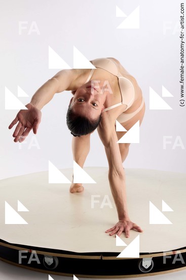 Underwear Woman White Laying poses - ALL Athletic Laying poses - on back long brown Standard Photoshoot Academic