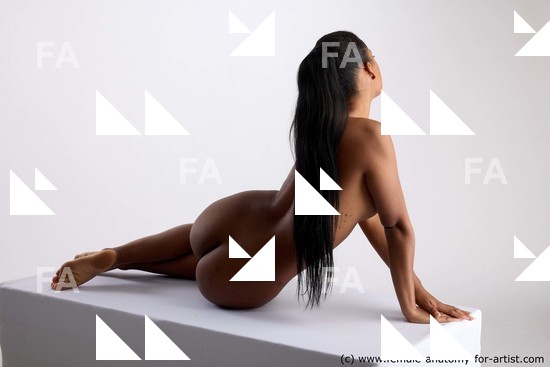 Nude Woman Black Sitting poses - ALL Slim long brown Sitting poses - simple Standard Photoshoot Pinup