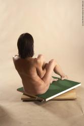 Nude Woman White Sitting poses - ALL Underweight short brown Sitting poses - simple Pinup