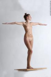 Nude Woman White Standing poses - ALL Slim long colored Standing poses - simple Pinup