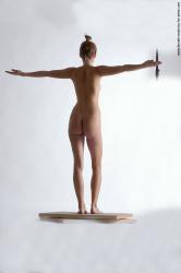 Nude Woman White Standing poses - ALL Slim long colored Standing poses - simple Pinup