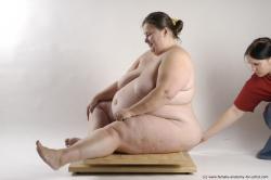 Nude Woman White Sitting poses - ALL Overweight medium brown Sitting poses - simple Pinup