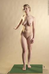 Nude Woman White Standing poses - ALL Slim long blond Standing poses - simple Pinup