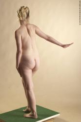 Nude Woman White Standing poses - ALL Slim long blond Standing poses - simple Pinup