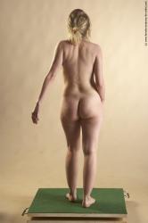 Nude Woman White Standing poses - ALL Slim long blond Standing poses - simple Pinup