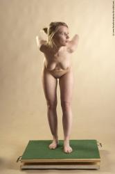 Nude Woman White Standing poses - ALL Slim long blond Standing poses - simple Pinup