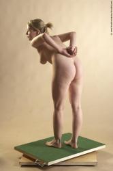 Nude Woman White Standing poses - ALL Slim long blond Standing poses - simple Pinup