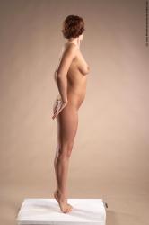 Nude Woman White Standing poses - ALL Slim short red Standing poses - simple Pinup