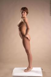 Nude Woman White Standing poses - ALL Slim short red Standing poses - simple Pinup