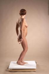 Nude Woman White Standing poses - ALL Slim short red Standing poses - simple Pinup