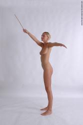 Nude Woman White Moving poses Slim long blond Pinup