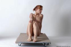 Nude Woman White Sitting poses - ALL Slim medium red Sitting poses - simple Pinup