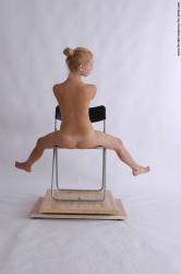 Nude Woman White Sitting poses - ALL Slim long blond Sitting poses - simple Pinup