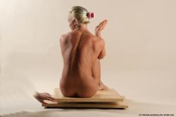 Nude Woman White Sitting poses - ALL Muscular medium blond Sitting poses - simple Pinup