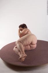 Nude Woman White Laying poses - ALL Overweight Laying poses - on side short colored Pinup