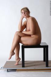 Nude Woman White Sitting poses - ALL Slim medium blond Sitting poses - simple Pinup