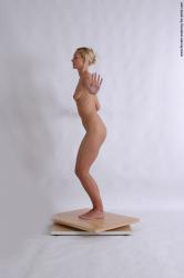 Nude Woman White Standing poses - ALL Slim long blond Standing poses - simple Pinup