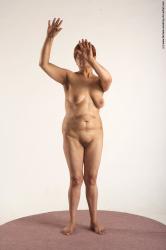 Nude Woman White Standing poses - ALL Slim short red Standing poses - simple Pinup