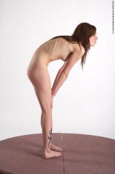 Nude Woman White Standing poses - ALL Slim long brown Standing poses - simple Pinup