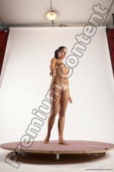 Nude Woman White Standing poses - ALL Slim long brown Standing poses - simple Multi angle poses Pinup