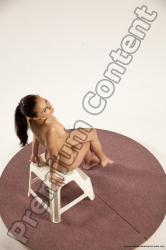 Nude Woman White Sitting poses - ALL Slim long brown Sitting poses - simple Multi angle poses Pinup