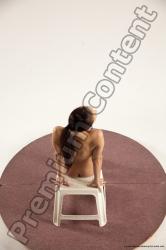 Nude Woman White Sitting poses - ALL Slim long brown Sitting poses - simple Multi angle poses Pinup