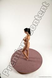 Nude Woman White Standing poses - ALL Slim long black Standing poses - simple Multi angle poses Pinup