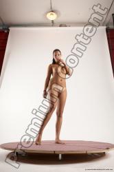 Nude Woman White Standing poses - ALL Slim long black Standing poses - simple Multi angle poses Pinup