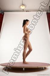 Nude Woman White Standing poses - ALL Slim long black Standing poses - simple Multi angle poses Pinup